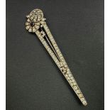 Stunning Art Deco silver brooch with paste stones, c1930