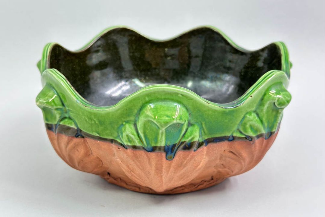 A Brannam Bowl, Barum ware, Terracotta and Glaze, marked C.H.Brannam, circa 1900 - Image 1 of 8