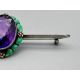 Art Nouveau brooch with a large amethyst and enamel work set in silver, c1920 - Image 4 of 8