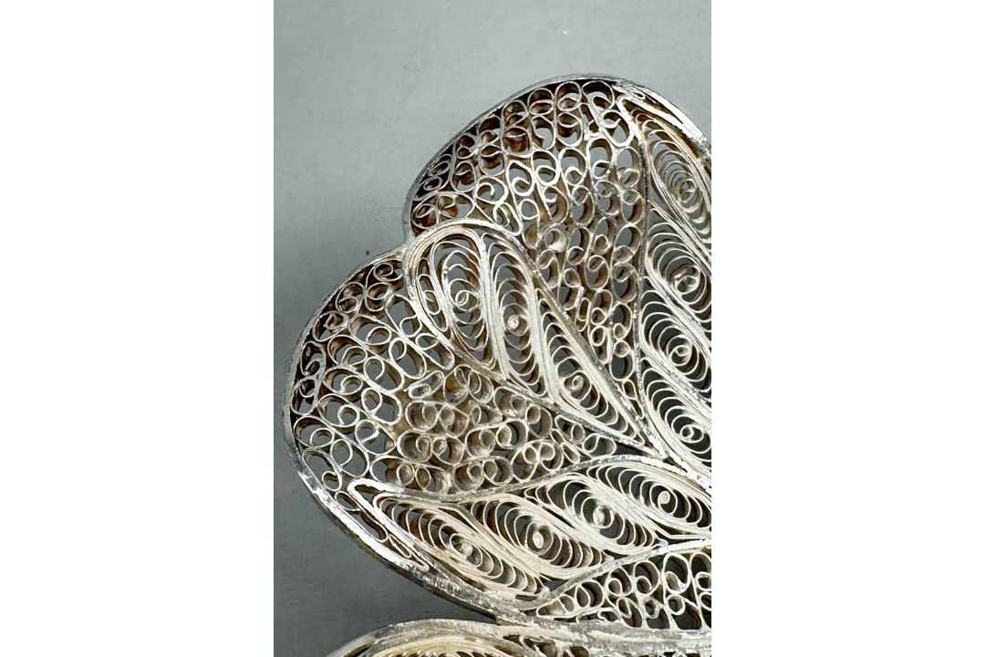 Pair of Silver Filigree Bonbonnieres, possibly Portugese, early C20th - Image 7 of 8