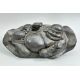 A Chinese Carved Wood Figure of Budai with a small signature plaque to the underside, C19th - Image 1 of 8