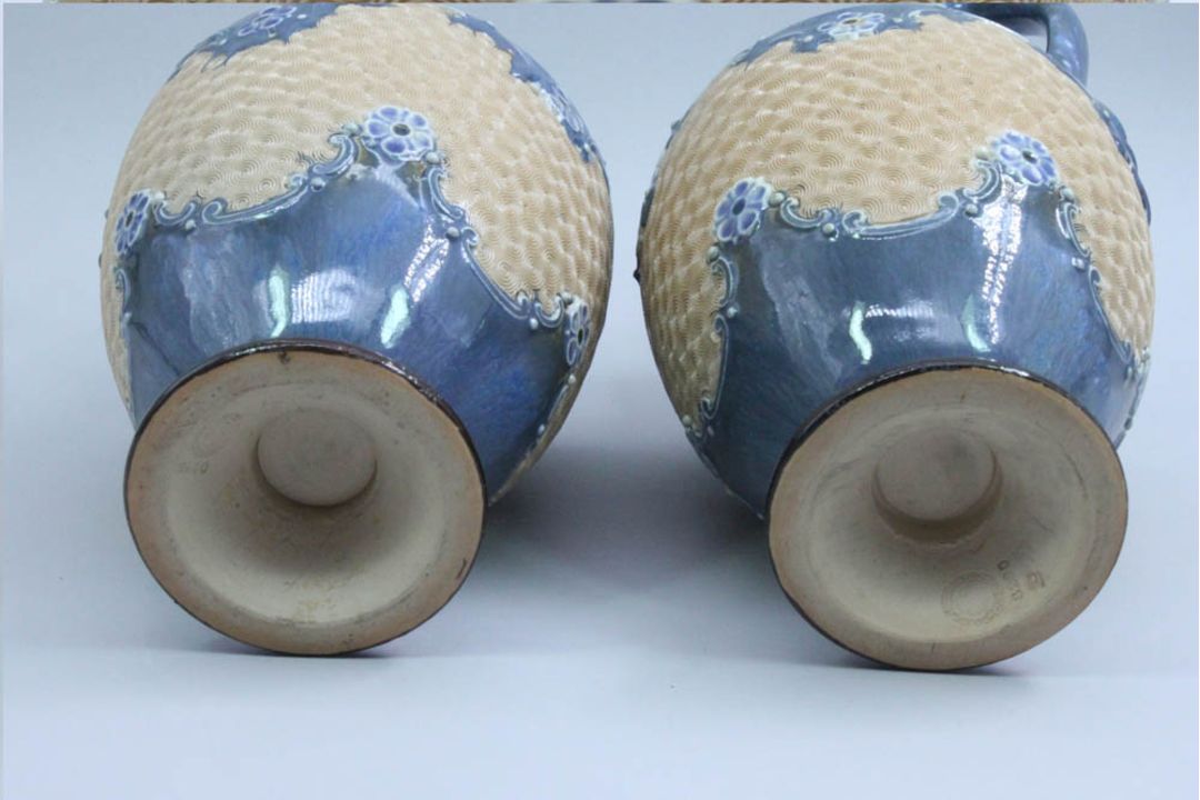 A Pair of Royal Doulton Ewers, marked LD (for Jessie Lord), early C20th - Image 8 of 9