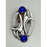 Art Deco silver dress clip, marked Silver, probably American c1930