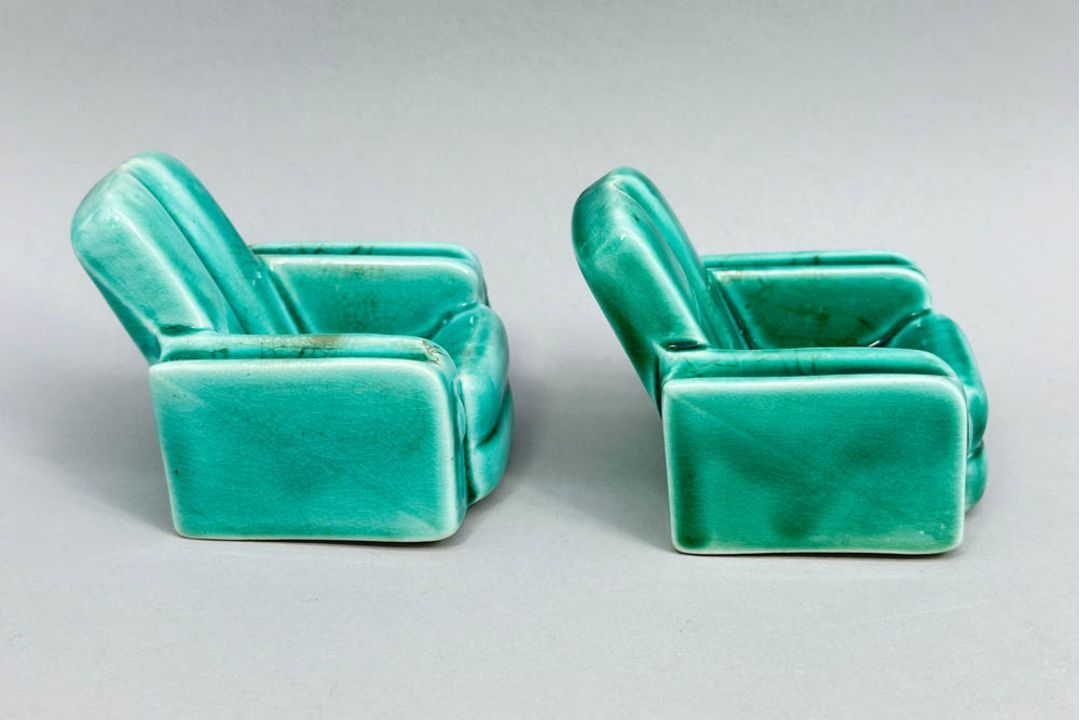 Pair of Vintage Art Deco style armchair Pipe Rests, English c1930 - Image 5 of 6