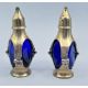 Arts and Crafts Brass and Cobalt Glass Salt and Pepper, early C20th - Image 1 of 5