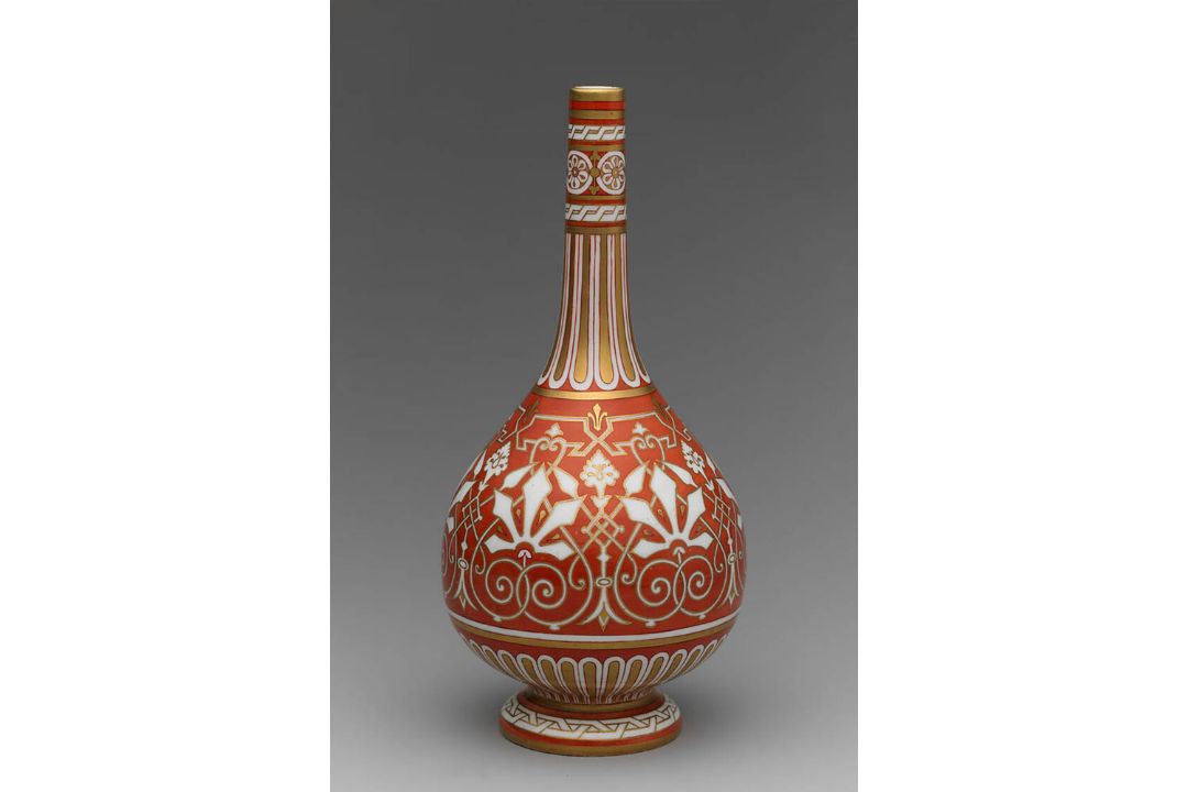 Terracotta Glazed Bottle Vase in the style of Christopher Dresser, Watcombe Pottery, circa 1900 - Image 9 of 9
