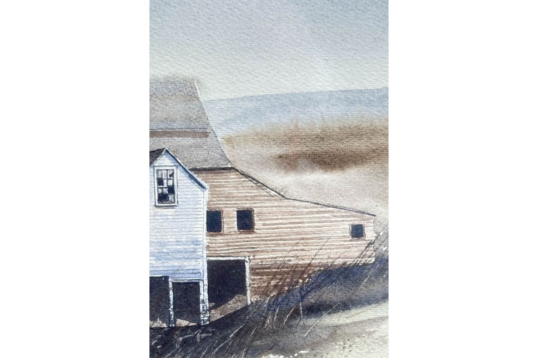 Signed Watercolour of Farm Buildings, Richard Akerman (1942-2005), dated 1981 - Image 4 of 8