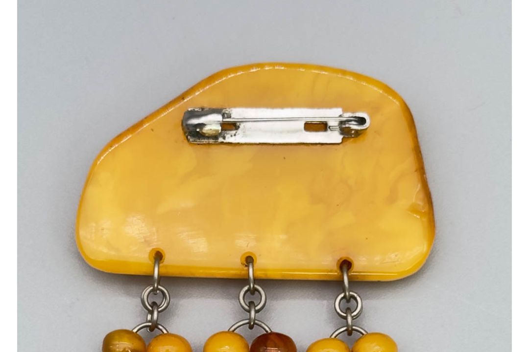 Large butterscotch amber brooch, Denmark, c1970 - Image 6 of 6
