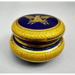 Blue Ground Empire Style Powder Box and Cover, Jean Pouyat, Limoges circa 1900