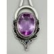 Art Nouveau silver Earrings with amethyst and pearl, probably French c1920 - Image 2 of 7