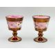 Pair of copper lustre Goblets decorated birds and flowers, Staffordshire, C19th - Image 2 of 6
