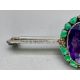 Art Nouveau brooch with a large amethyst and enamel work set in silver, c1920 - Image 3 of 8
