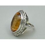 Edwardian cocktail ring with citrine, c1910