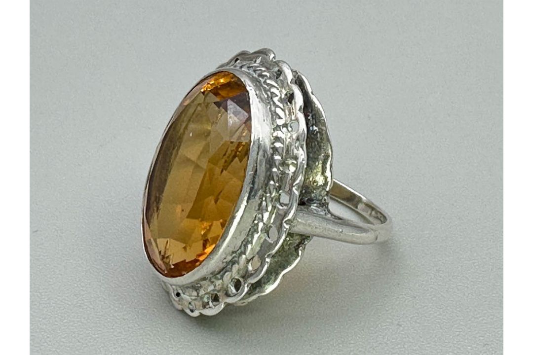 Edwardian cocktail ring with citrine, c1910 - Image 1 of 5