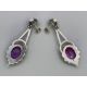 Art Nouveau silver Earrings with amethyst and pearl, probably French c1920 - Image 5 of 7