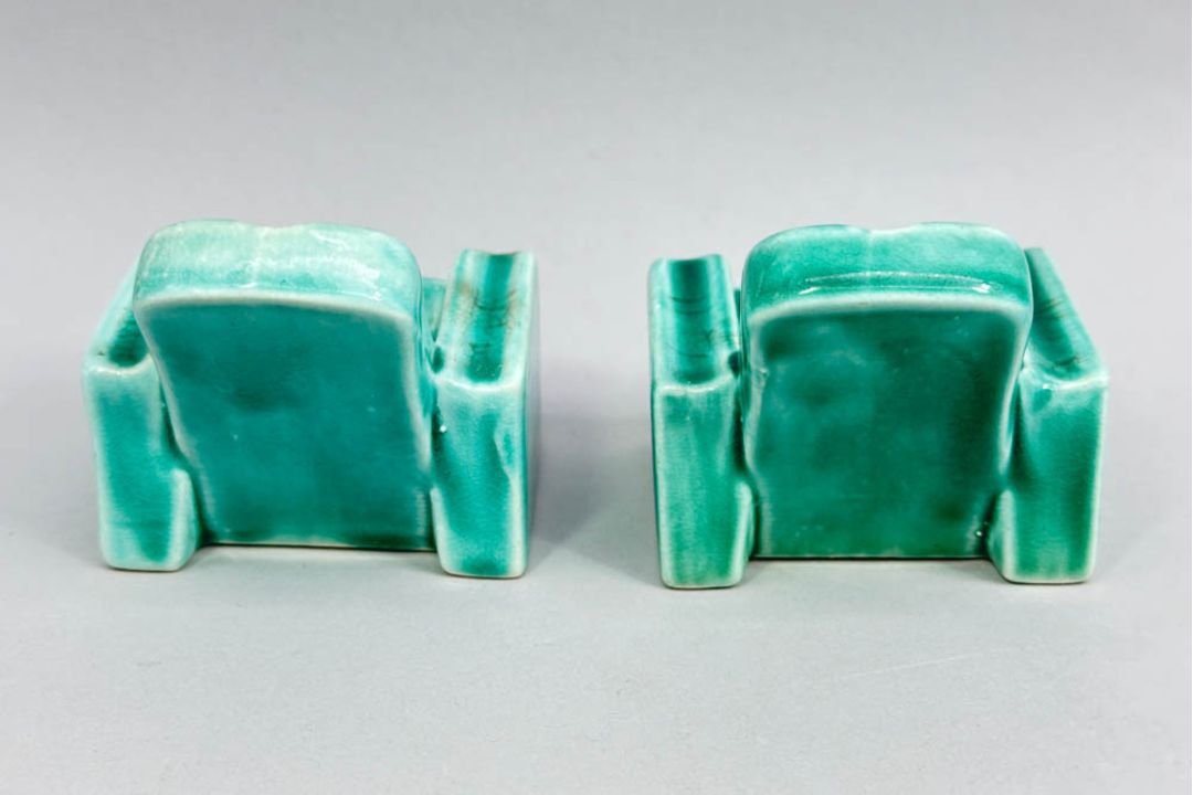 Pair of Vintage Art Deco style armchair Pipe Rests, English c1930 - Image 4 of 6