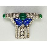French Art Deco Cartier inspired Tutti Frutti brooch, c1930