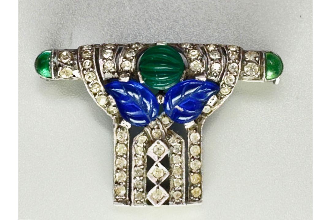 French Art Deco Cartier inspired Tutti Frutti brooch, c1930 - Image 1 of 6