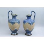 A Pair of Royal Doulton Ewers, marked LD (for Jessie Lord), early C20th