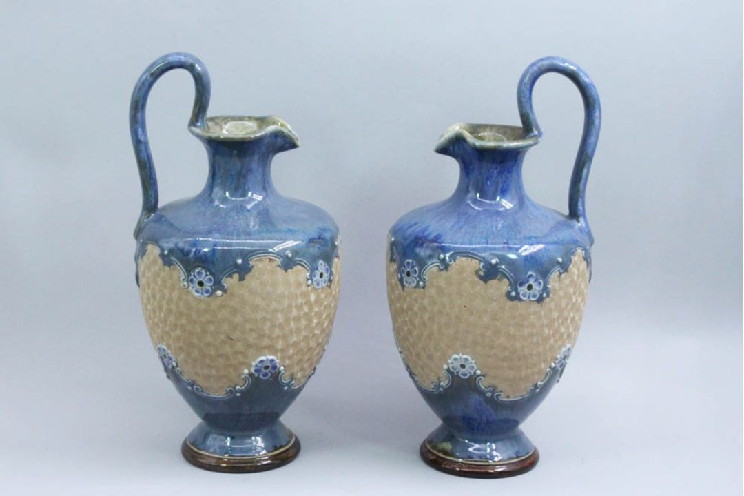 A Pair of Royal Doulton Ewers, marked LD (for Jessie Lord), early C20th - Image 1 of 9