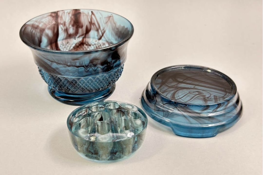 Davidson Glass Topaz Briar Table Centrepiece, 1930s - Image 3 of 11