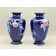 Pair of Shelley ware Peaches or Japanese Fruit design Vases, pattern no 8677, 1930s - Image 4 of 10