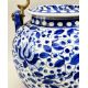 Exceptionally large Chinese Blue and White Teapot with metal handle, late C19th - Image 4 of 10