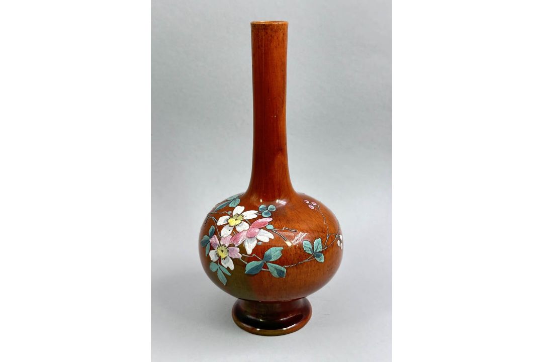 Terracotta Glazed Bottle Vase in the style of Christopher Dresser, Watcombe Pottery, circa 1900 - Image 1 of 9
