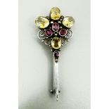 Art Deco citrine and pink sapphire Brooch, c1920