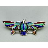 Georgian Egyptian Revival silver and enamel Brooch, c1820