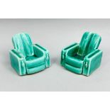 Pair of Vintage Art Deco style armchair Pipe Rests, English c1930