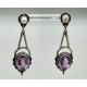 Art Nouveau silver Earrings with amethyst and pearl, probably French c1920 - Image 7 of 7