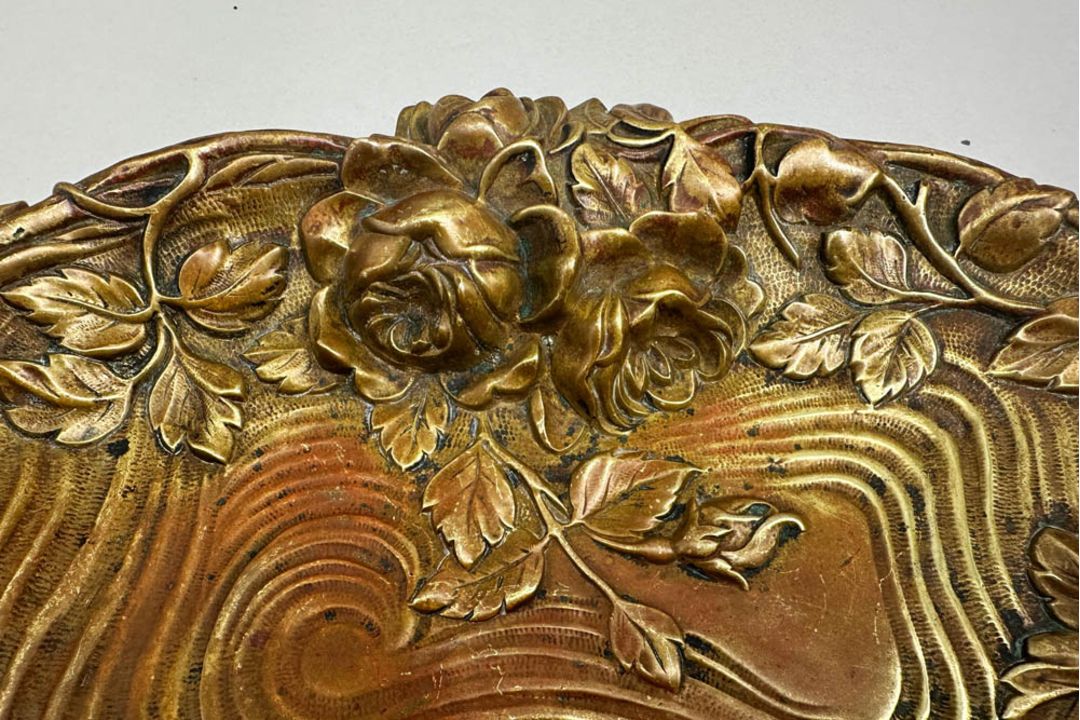 Art Nouveau Bronze Tray, stamped 172 Deposé, French, c1900 - Image 3 of 7