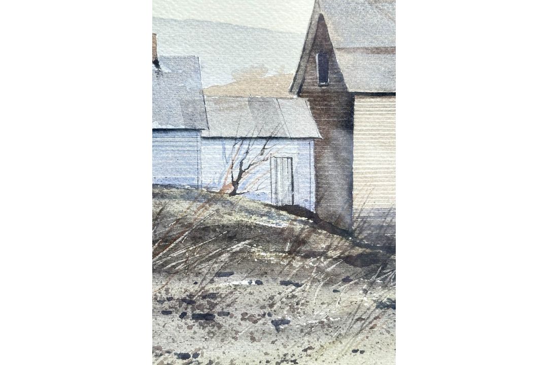 Signed Watercolour of Farm Buildings, Richard Akerman (1942-2005), dated 1981 - Image 6 of 8