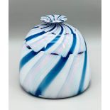 Beehive form glass vase with a swirl design, probably by Charlie Meaker, late C20th