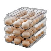 RRP £31.81 Large Capacity Egg Holder For Refrigerator Auto Rolling