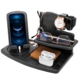 RRP £29.69 Rotating Wood Phone Docking Station Gifts for Men