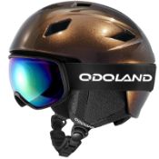 RRP £72.87 Odoland Ski Helmet with Goggles Set for Men Women-