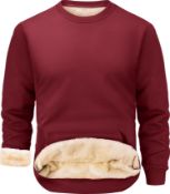 RRP £40.60 Peakwell Men's Fleece Lined Sweatshirts Warm Jumper