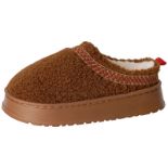 RRP £15.91 Lohca Platform Slippers for Women - Curly Fuzzy Ladies Mini Boots Slipper
