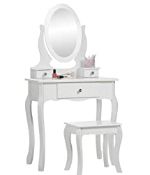 RRP £88.04 Runesol Girls Dressing Table (Age 8-13yrs) with Mirror and Stool