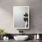 RRP £193.69 ELEGANT 500x700mm LED Bathroom Mirror Cabinet with Shaver Socket