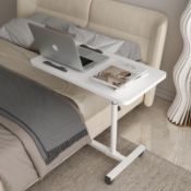 RRP £79.62 WUDLEP Adjustable Overbed Bedside Table with Wheels