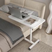 RRP £67.36 WUDLEP Adjustable Overbed Table with Wheels