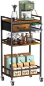 RRP £62.87 Housolution 4-Tier Coffee Bar Cart with Storage