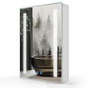 RRP £258.84 LUMIRRORS LED Bathroom Mirror Cabinet with Dimmable
