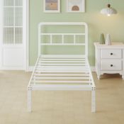 RRP £94.01 Lutown-Teen 36 cm High Metal Single Bed Frame 90x200 with Curved Headboard