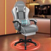 RRP £104.72 ELFORDSON Gaming Chair with 2-Point Massage Lumbar Cushion