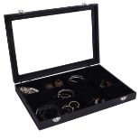 RRP £18.36 AUTOARK Velvet Clear Lid 55 Pairs Earring Box Showcase Display Organizer