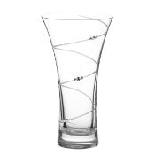 RRP £30.56 DIAMANTE Swarovski Hollow Sided Vase Swirl Crystal Trumpet Vase